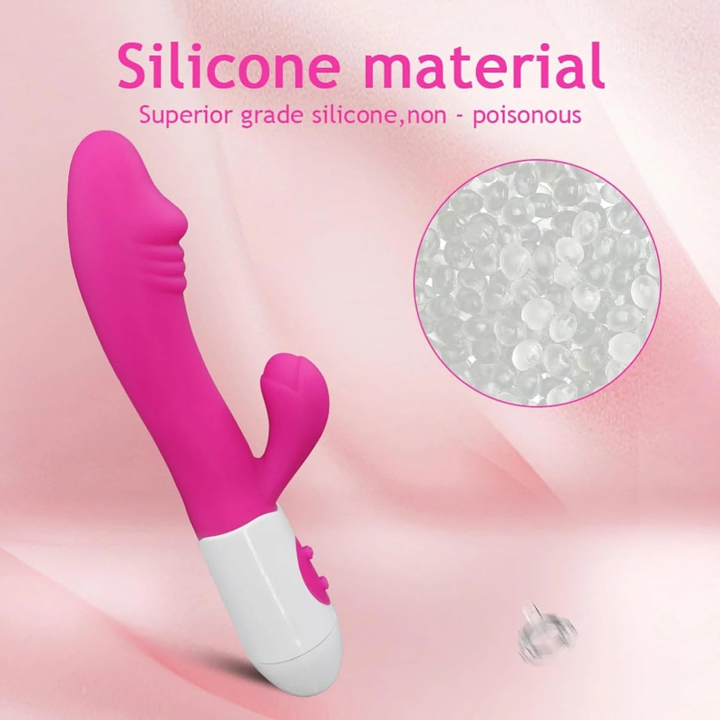 Vibrator Massager,Handheld Body Cellulite Foot Hand Neck Back Head Massage Vibrating Portable Waterproof 30 Speeds Silicone Muscle Sport Recovery