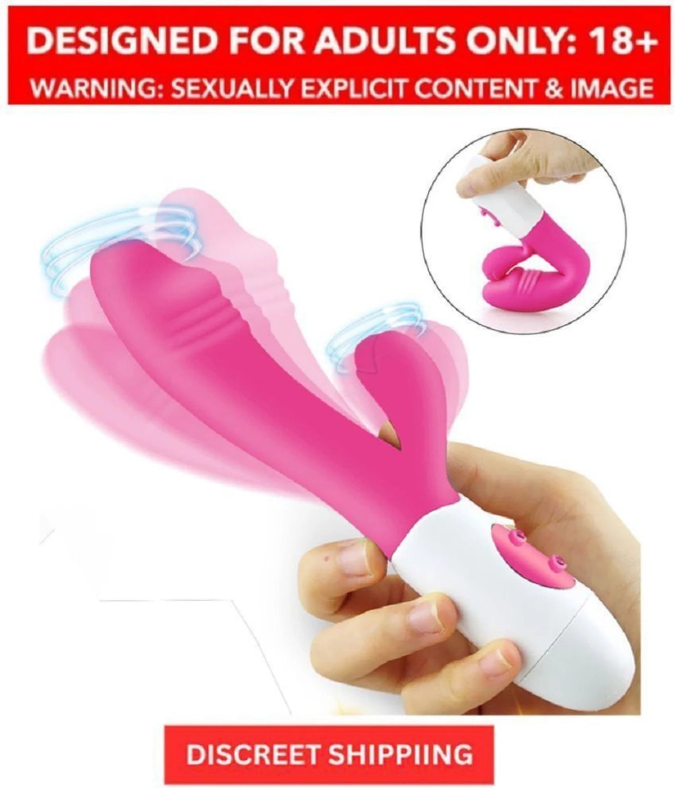 Vibrator Massager,Handheld Body Cellulite Foot Hand Neck Back Head Massage Vibrating Portable Waterproof 30 Speeds Silicone Muscle Sport Recovery